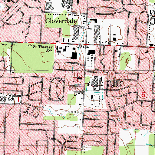 Topographic Map of Parkview Christian Church, AR