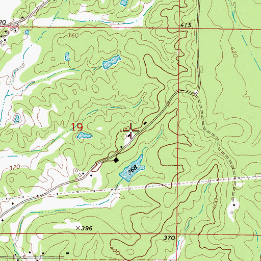 Topographic Map of Kingsley Chapel Baptist Church, MS