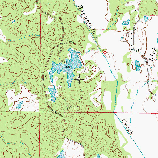 Topographic Map of Lake Appaloosa Estates, MS