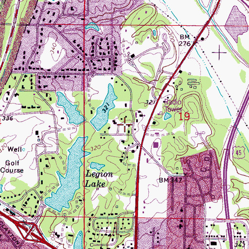 Topographic Map of Lakeview, MS