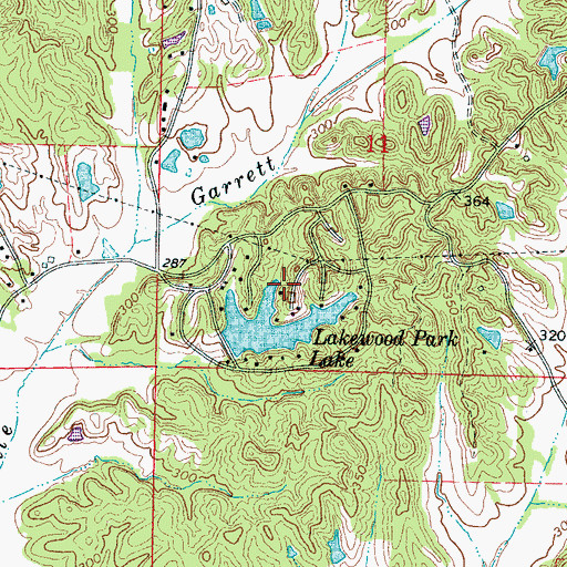 Topographic Map of Lakewood Park, MS