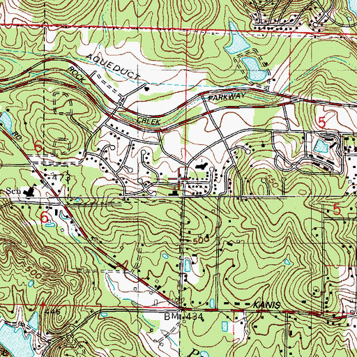 Topographic Map of Parkway Place, AR