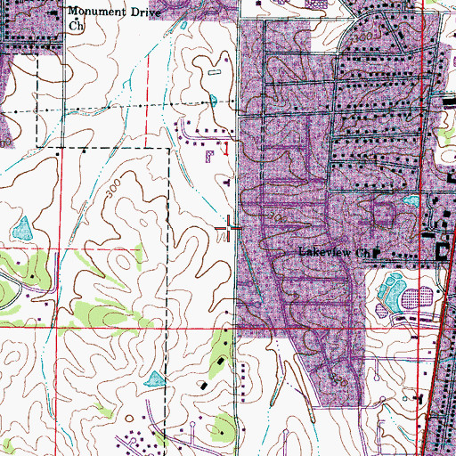 Topographic Map of Lee Acres Church of Christ, MS