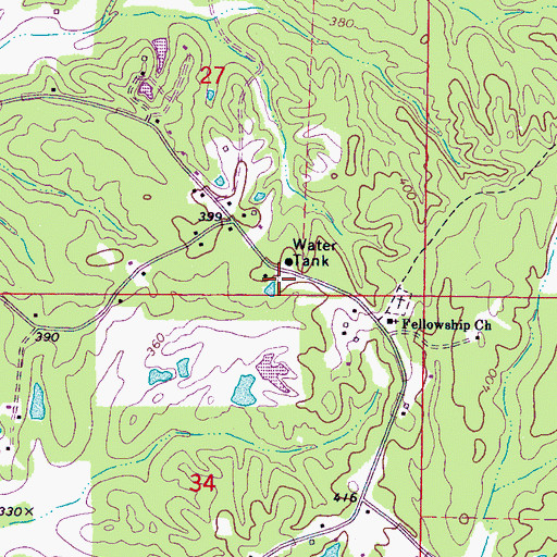 Topographic Map of Lee County Farm (historical), MS