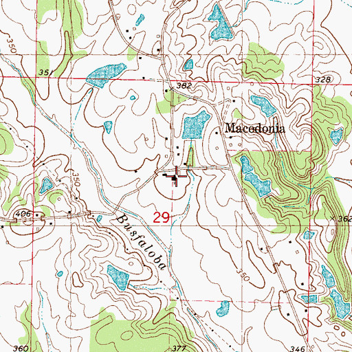 Topographic Map of Macedonia Baptist Church, MS