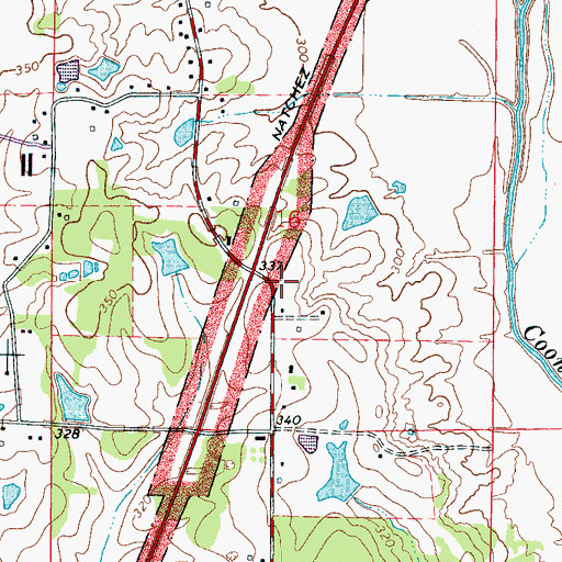 Topographic Map of Metcalf School (historical), MS