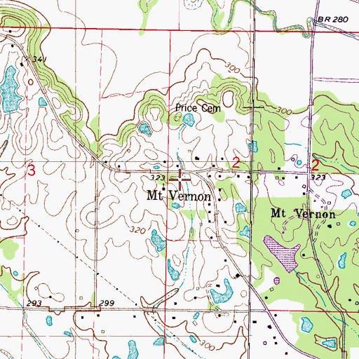 Topographic Map of Mount Vernon School (historical), MS