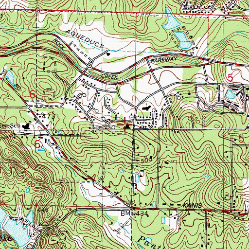 Topographic Map of Parkway Place Presbyterian Church, AR