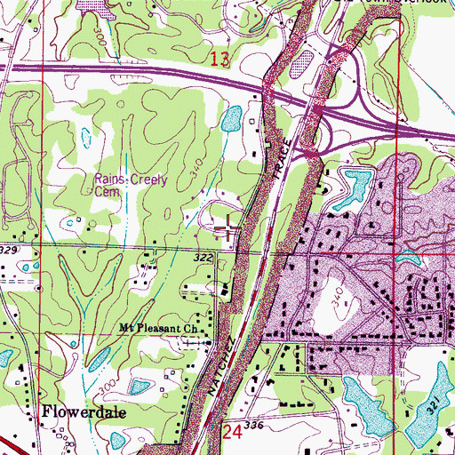 Topographic Map of North Park, MS