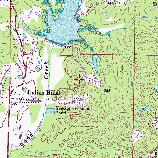 Topographic Map of Northwood Drive, MS