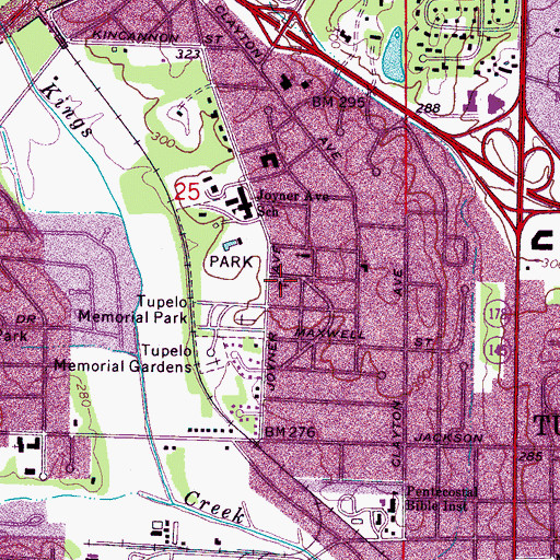 Topographic Map of Oakridge Christian Church, MS