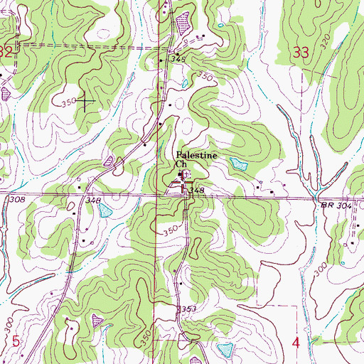 Topographic Map of Palestine School (historical), MS