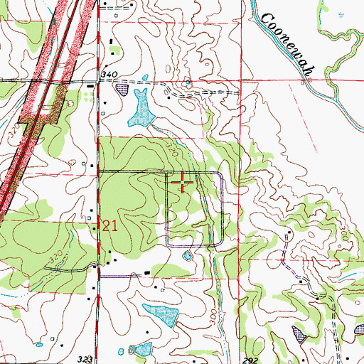 Topographic Map of Palmetto Estates, MS