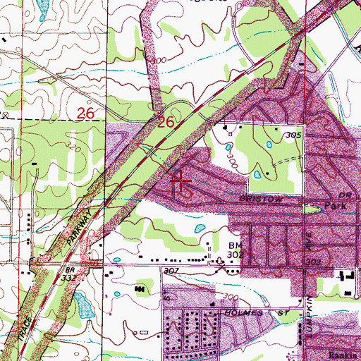 Topographic Map of Patterson Subdivision, MS