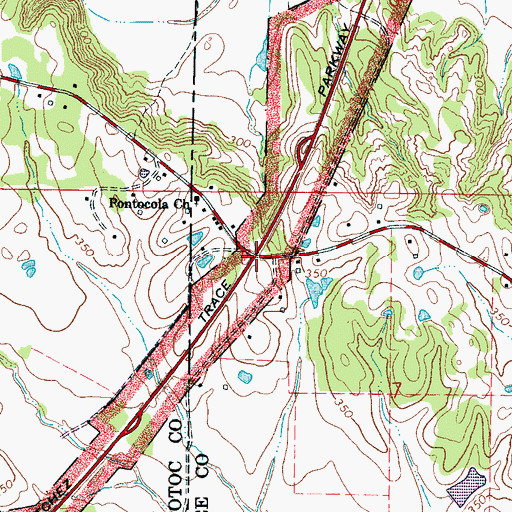Topographic Map of Pontocola (historical), MS