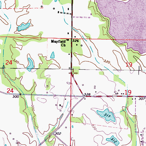 Topographic Map of Poplar School (historical), MS
