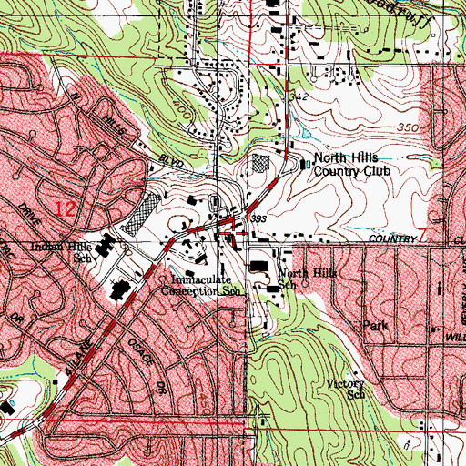Topographic Map of North Hills Shopping Center, AR