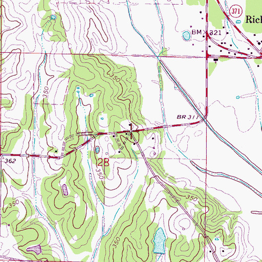 Topographic Map of Richmond Lee (historical), MS