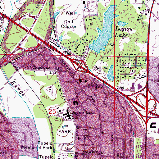 Topographic Map of Saint Luke United Methodist Church, MS
