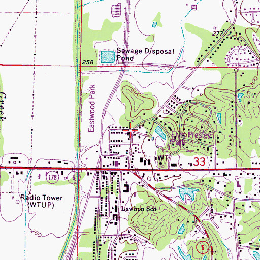 Topographic Map of Saint Mark United Methodist Church, MS