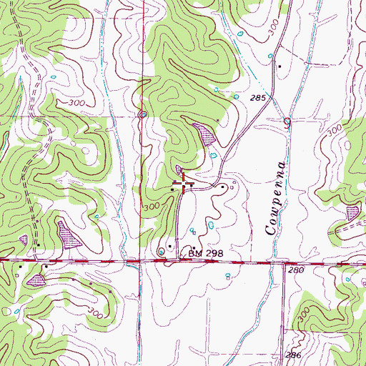 Topographic Map of Shiloh Church (historical), MS