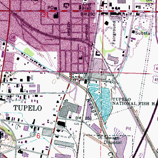 Topographic Map of Temple Baptist Church, MS