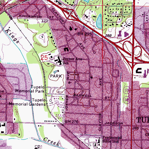 Topographic Map of Temple Bnai of Israel, MS