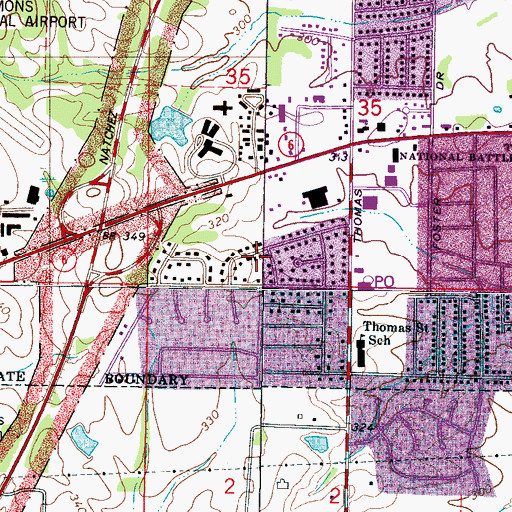 Topographic Map of Traceland, MS