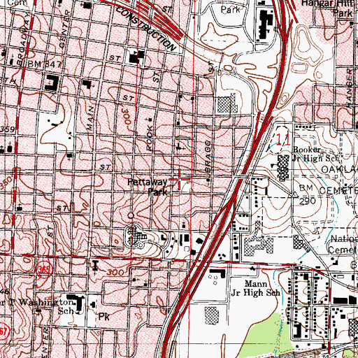 Topographic Map of Pettaway Park, AR