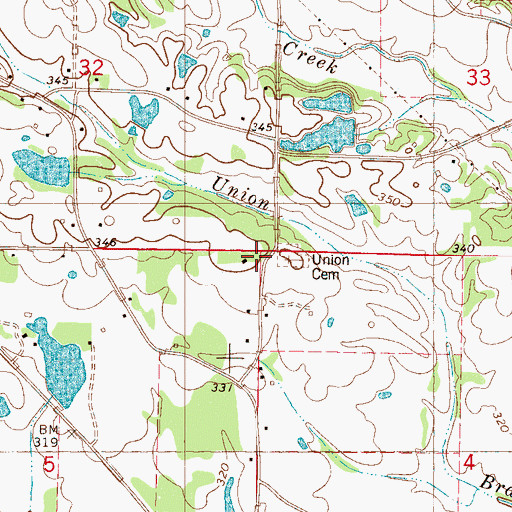 Topographic Map of Union Church (historical), MS