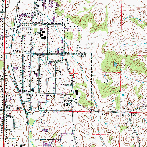 Topographic Map of Verna Pentecostal Church, MS