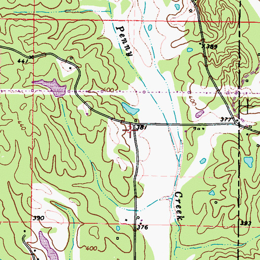 Topographic Map of Whitley School (historical), MS