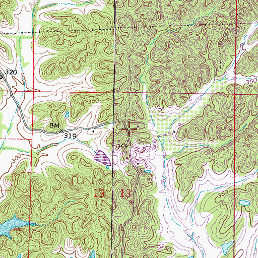 Topographic Map of Woodlawn (historical), MS