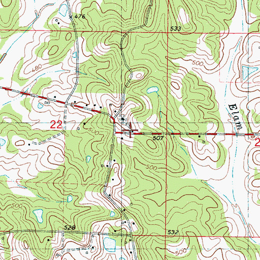Topographic Map of Anderson (historical), MS