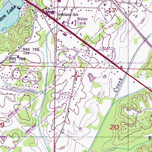 Topographic Map of Battery A (historical), MS