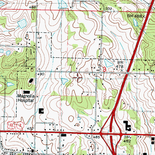 Topographic Map of Battery E (historical), MS
