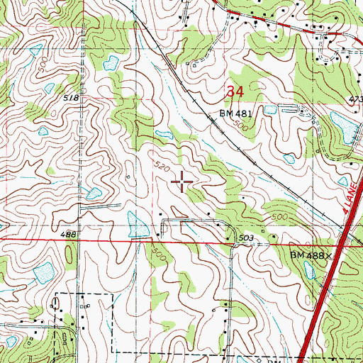 Topographic Map of Battery F (historical), MS