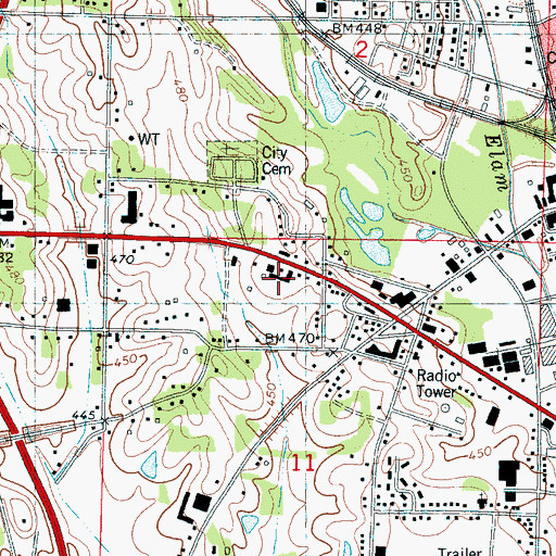 Topographic Map of Battery Phillips (historical), MS