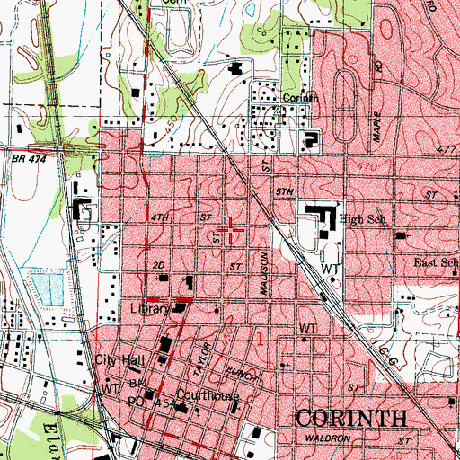 Topographic Map of Battery Power (historical), MS