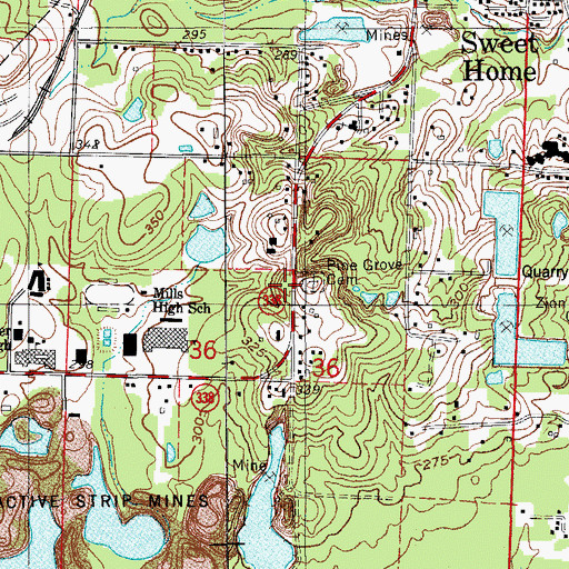 Topographic Map of Pine Grove Church (historical), AR