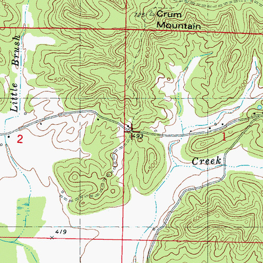 Topographic Map of Crum School (historical), MS