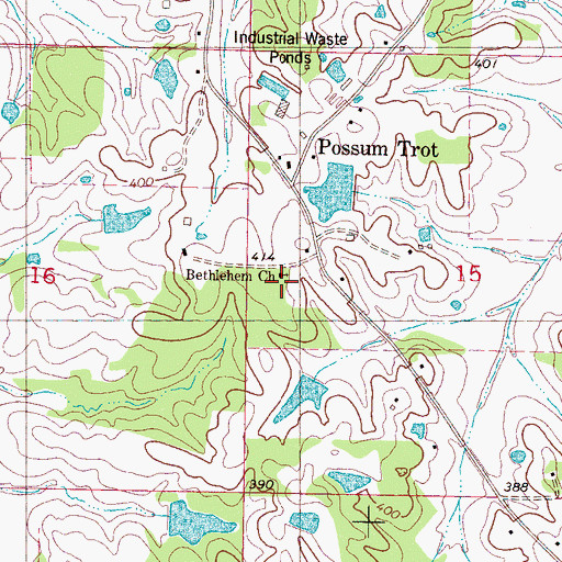 Topographic Map of Bethlehem Church, MS