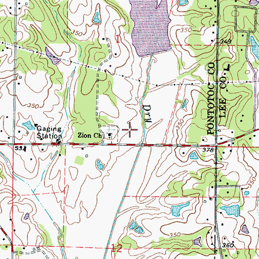 Topographic Map of Country Oak Estates, MS