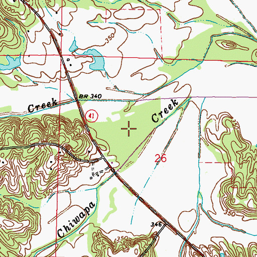Topographic Map of D'Artaguette Battlefield, MS