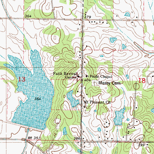 Topographic Map of Faith Revival Center, MS