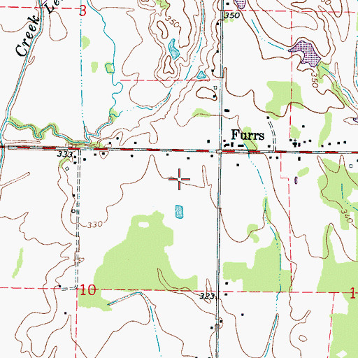 Topographic Map of Fawn Meadows, MS