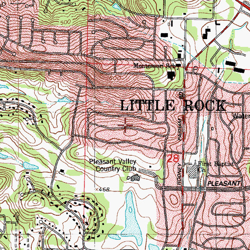 Topographic Map of Pleasant Valley, AR