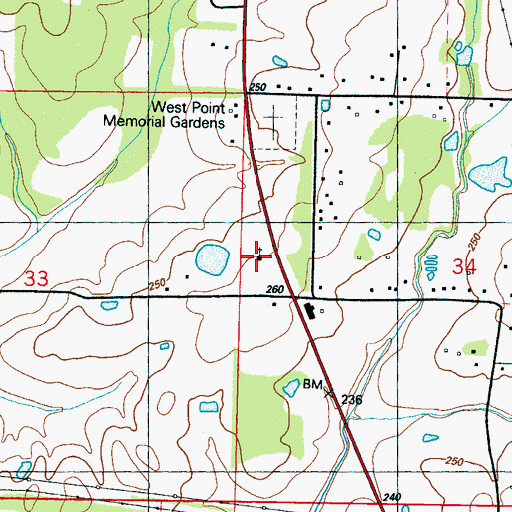Topographic Map of Church of Christ, MS