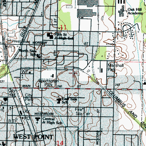 Topographic Map of Davidson Chapel Christian Methodist Episcopal Church, MS