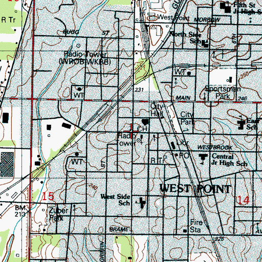 Topographic Map of Episcopal Church of the Incarnation, MS